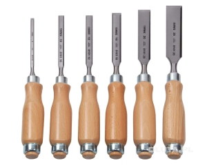 Zestaw dłut stolarskich płaskich NAREX Standard - 6 cz. w kasecie (6, 10, 12, 16, 20, 26 mm)