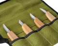 Zestaw 4 noży do strugania w drewnie BEAVER CRAFT w zwijanym etui