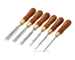 Zestaw dłut stolarskich płaskich NAREX Premium - 6 cz. w kasecie (6, 10, 12, 16, 20, 26 mm)